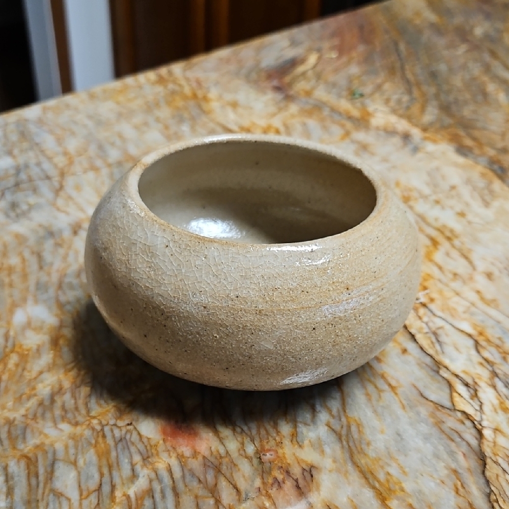 Elegant Tan Ceramic Bowl Vase Flower Pot
